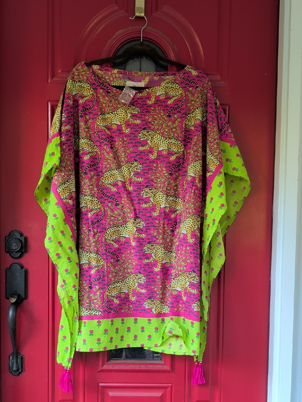 Printfresh Pink Bagheera Tassel Kaftan Size L/XL NWT